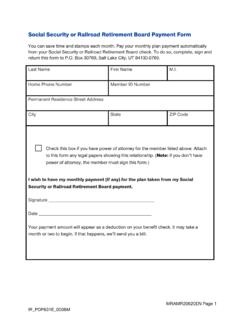 Social Security or Railroad Retirement Board Payment Form