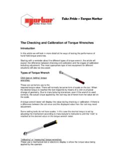 The Checking and Calibration of Torque Wrenches