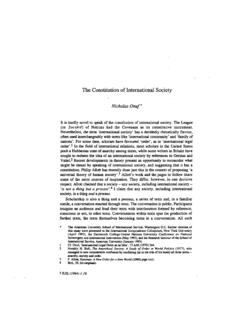 The Constitution of International Society