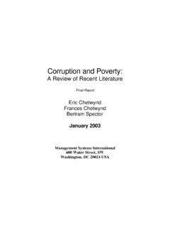 Corruption and Poverty - United States Agency for ...