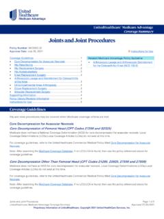 Joints and Joint Procedures - UHCprovider.com