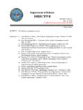 Department of Defense DIRECTIVE - AcqNotes