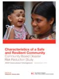 Characteristics of a Safe and Resilient Community …