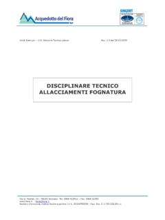 Disciplinare Tecnico Allacciamenti Fognatura - fiora.it