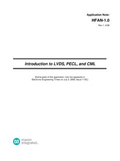 Introduction to LVDS, PECL, and CML