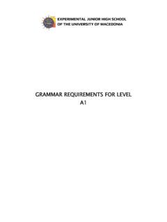 Level A1 Grammar List - ToE