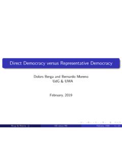 Direct Democracy versus Representative Democracy