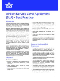 Airport Service Level Agreement (SLA) Best Practice - IATA