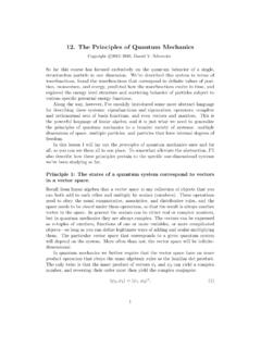 12. The Principles of Quantum Mechanics - physics.weber.edu