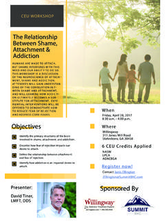 The Relationship Between Shame , Attachment &amp; Addiction