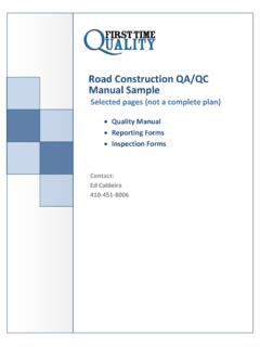 Road Construction QA/QC Manual Sample