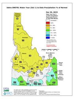 Idaho SNOTEL Water Year (Oct 1) to Date Precipitation % of ...