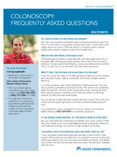 COLONOSCOPY: FREQUENTLY ASKED QUESTIONS