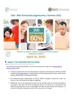 OAS - MIU Scholarship Opportunity / Summer 2022