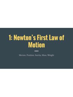 1: Newton’s First Law of Motion
