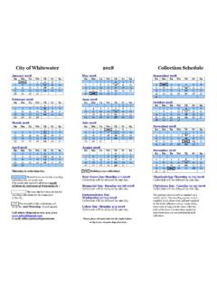 City of Whitewater 2018 Collection Schedule