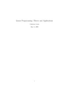Linear Programming: Theory and Applications