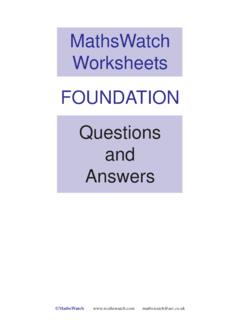 MathsWatch Worksheets FOUNDATION Questions and …
