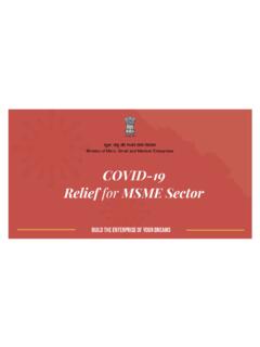 Action on COVID-19 Relief for MSME Sector