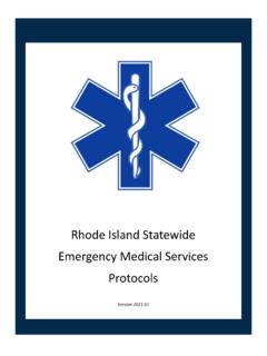 Emergency Medical Services Protocols - Rhode Island