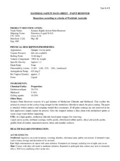 MATERIAL SAFETY DATA SHEET PAINT REMOVER Hazardous ...