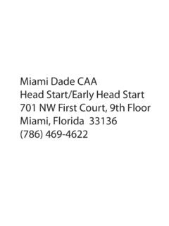 Miami Dade CAA Head Start/Early Head Start 701 …