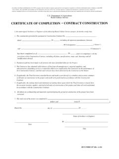 Certificate of Complettion Contract Construction