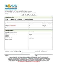 Credit Card Authorization - Broward County, Florida