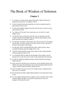 The Book of Wisdom of Solomon - The Hidden Ones