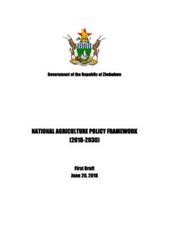 NATIONAL AGRICULTURE POLICY FRAMEWORK (2018-2030)