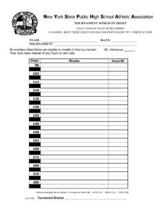 TOURNAMENT WEIGH&#173;IN SHEET - Section IX Athletics