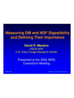 Measuring DM and NDF Digestibility ... - ARS Home : USDA ARS