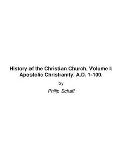 History of the Christian Church, Volume I: Apostolic ...