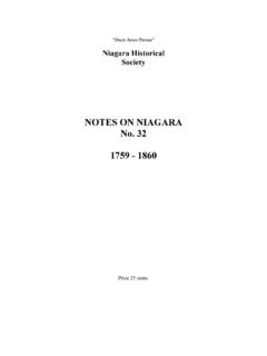 NOTES ON NIAGARA No. 32 1759 - 1860