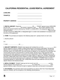 California Standard Residential Lease Agreement - eForms