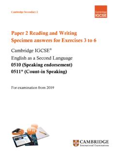 Paper 2 Reading and Writing Specimen answers for …