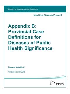 Appendix B: Provincial Case Definitions for Diseases …