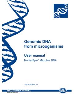 Genomic DNA from microoganisms - Macherey …