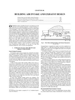 BUILDING AIR INTAKE AND EXHAUST DESIGN - ASHRAE