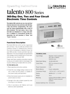 Operating Instructions talento 800 Series - …