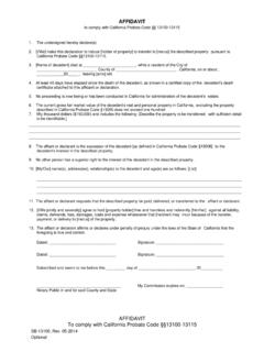 AFFIDAVIT TO COMPLY WITH PROBATE CODE
