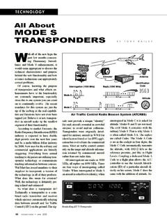 MODE S TRANSPONDERS - Aircraft Electronics Association