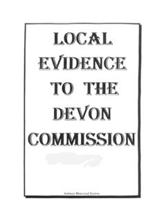 Local Evidence To The Devon Commission