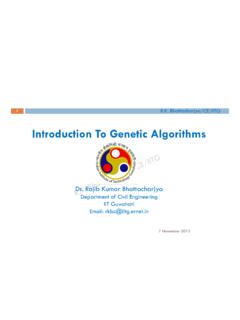 Introduction To Genetic Algorithms - IIT Guwahati