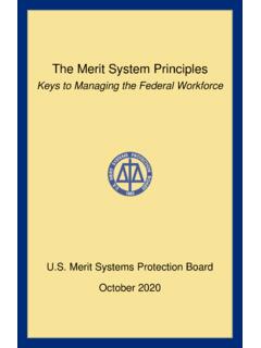 The Merit System Principles - United States Merit Systems ...