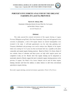 Porters five forces analysis of the organic ... - IIARI
