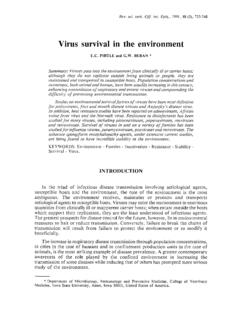 Virus survival in the environment - Home: OIE - World ...
