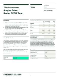 Fact Sheet The Consumer XLP Equity Staples Select As of …