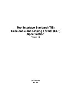 Tool Interface Standard (TIS) Executable and Linking ...