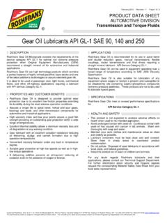 Gear Oil Lubricants API GL-1 SAE 90, 140 and 250